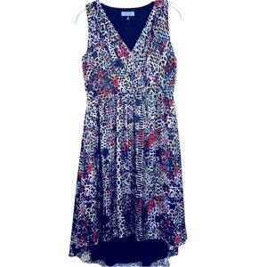 Cynthia Rowley Women’s Size 4 High Low Dress Multicolor Lattice Bouquet Print